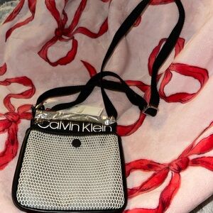 Nwt Calvin Klein bag metallic silver crossbody